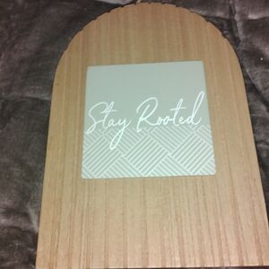 Natural Wood 'Stay Rooted' Wall Art